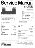 Technics - RSCH-510 - Service manual 